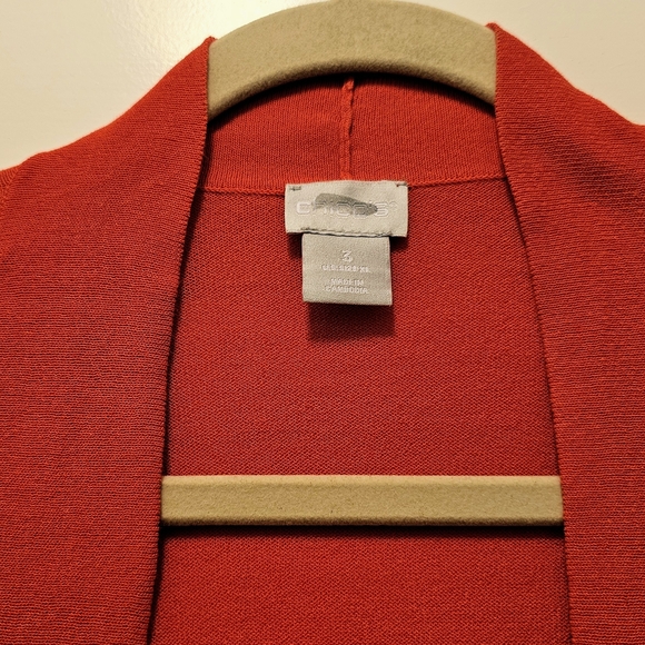 Chico’s Red Open Front Cardigan Size 3 XL Lightweight Knit - Picture 7 of 7